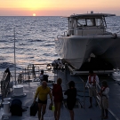 Recovering the Calcutta on the elevator deck of the Shadow at the end of a long day.