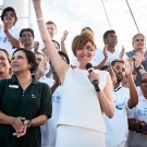 Fanny Douvere thanks everyone for coming to the conference. (© Andreas Krueger/UNESCO)