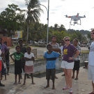 Joao Monteiro practices flying the drone in Gizo.