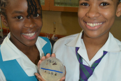 Students show off their science project